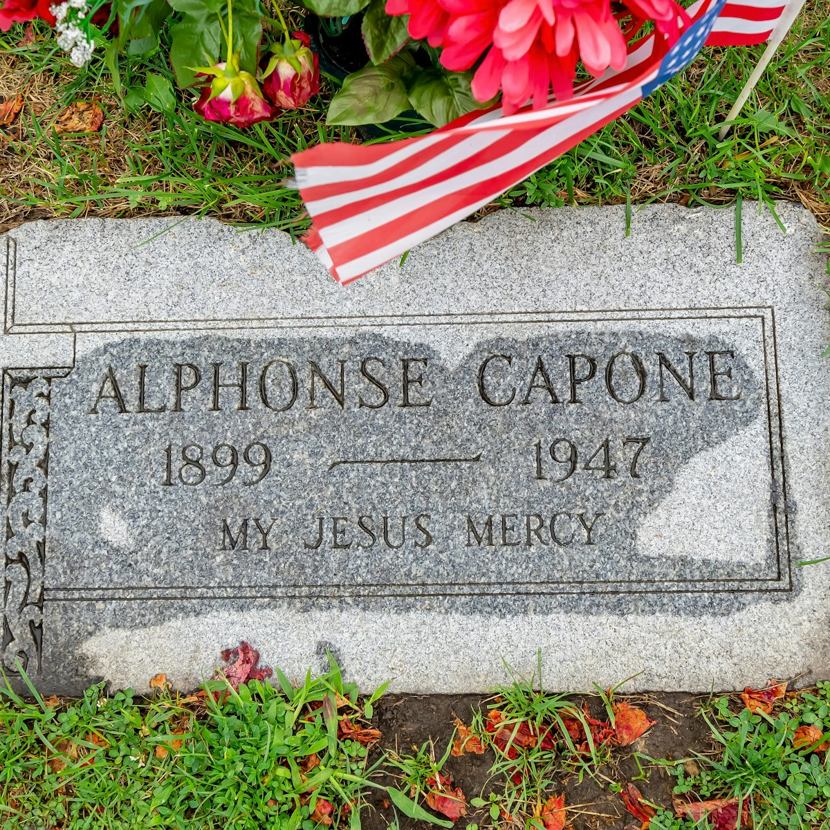 August 11, 2021 - HIllside, Illinois, USA: The final resting place of Chicago mobster, Alphonse Capone at Mt. Carmel Cemetery.; Mount Carmel Cemetery
Shutterstock ID 2030326451; your: Bridget Brown; gl: 65050; netsuite: Online Editorial; full: POI Image Update